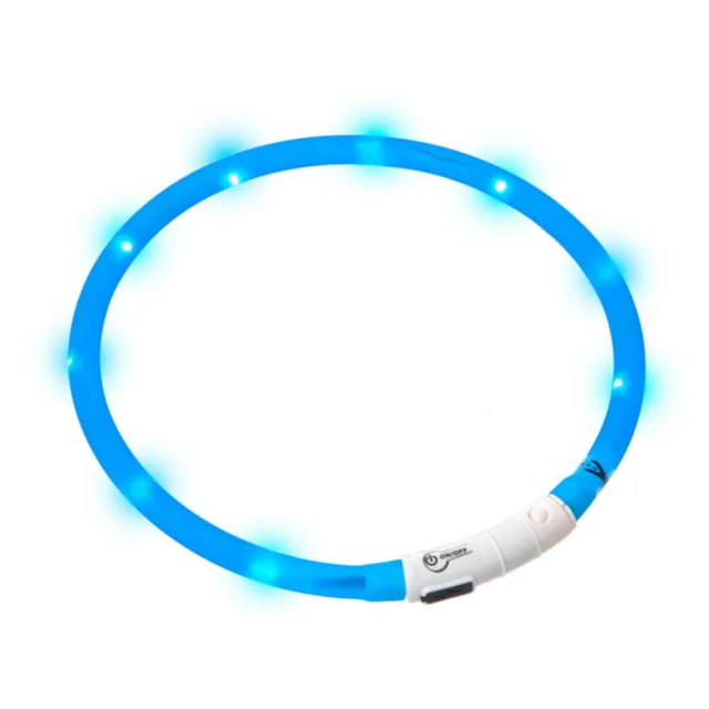 KARLIE USB Visio Light svítící obojek pro psy modrý 20-70 cm