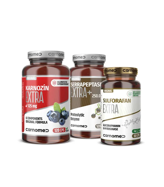 Karnozin EXTRA 125 mg 120 cps + Serrapeptase EXTRA 120 cps + Sulforafan EXTRA 60