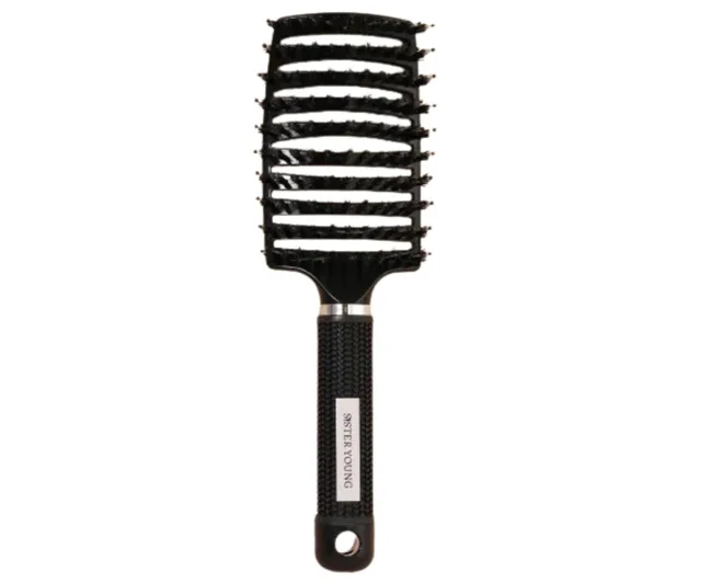 Kartáč na rozčesávání a foukání vlasů s kančími a nylonovými štětinami Sister Young Zoco Hair Brush - černý + dárek zdarma