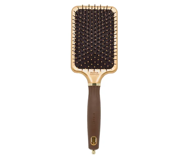 Kartáč na vlasy Olivia Garden Expert Care Rectangular Paddle Brush L - zlato-hnědý (ID2074) + dárek zdarma