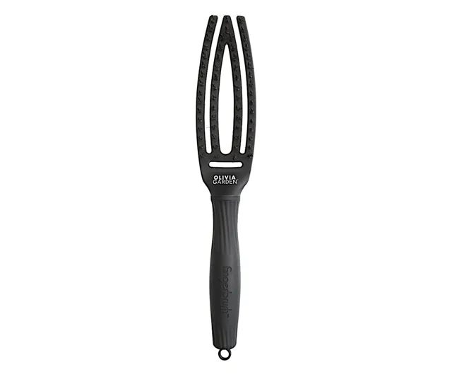 Kartáč Olivia Garden Fingerbrush Combo Small Full Black - černý (ID1730) + dárek zdarma