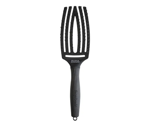 Kartáč Olivia Garden Fingerbrush Double Bristles M - černý (FB1PC-DET) + dárek zdarma