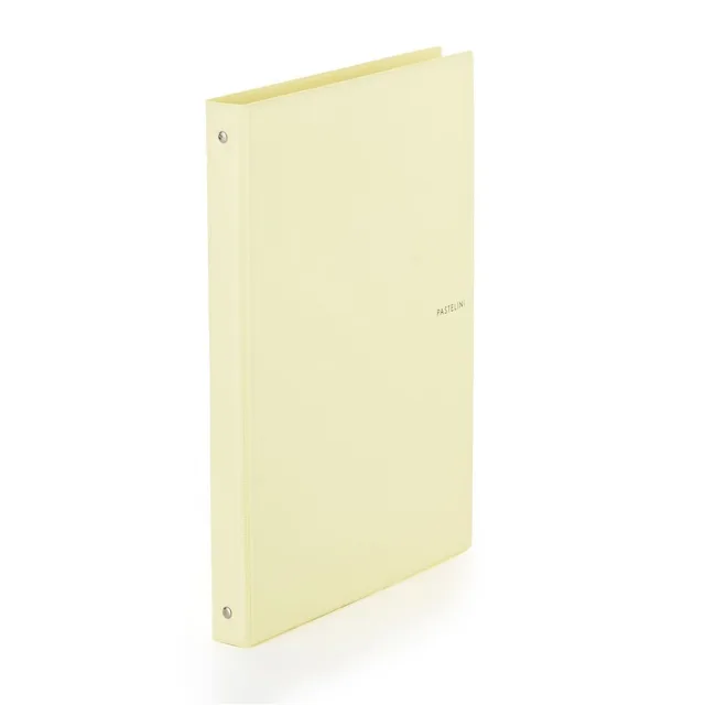 Karton P+P PASTELINi - karis blok A4, PVC, 4kroužkový, 100 listů, žlutý