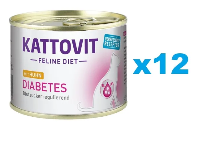 KATTOVIT Feline Diet Diabetes Kuřecí 12 x 185 g