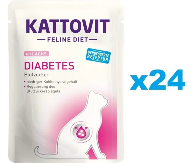 KATTOVIT Feline Diet Diabetes Losos  24 x 85 g