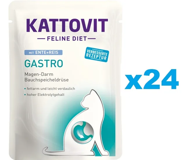 KATTOVIT Feline Diet Gastro kachna s rýží 24 x 85 g