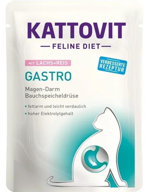KATTOVIT Feline Diet Gastro Losos s rýží 24x85 g