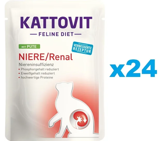KATTOVIT Feline Diet Niere/Renal Krůtí 24 x 85 g