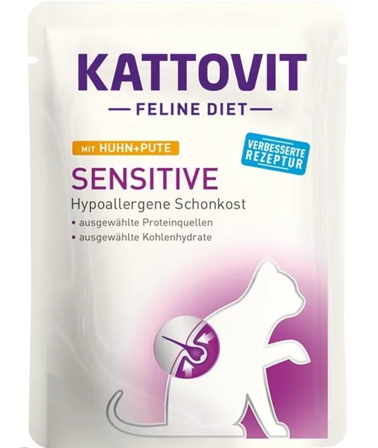 KATTOVIT Feline Diet Sensitive Kuře a krůta 85 g