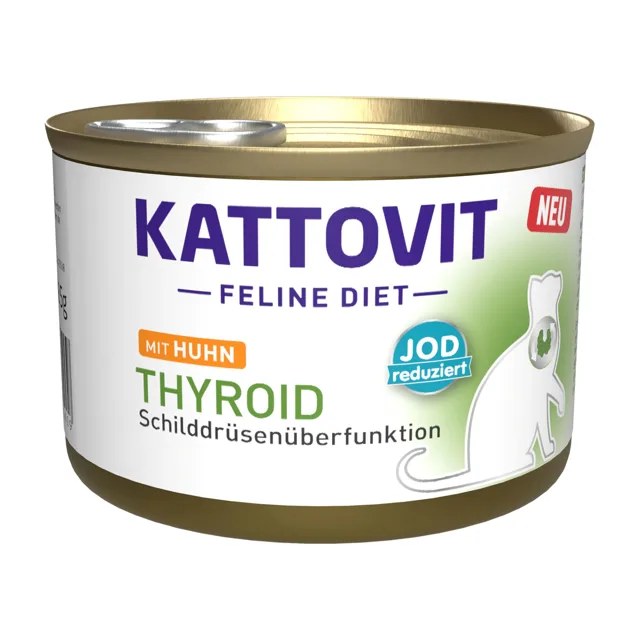 Kattovit Feline Diet Thyroid s kuřecím - 12 x 185 g