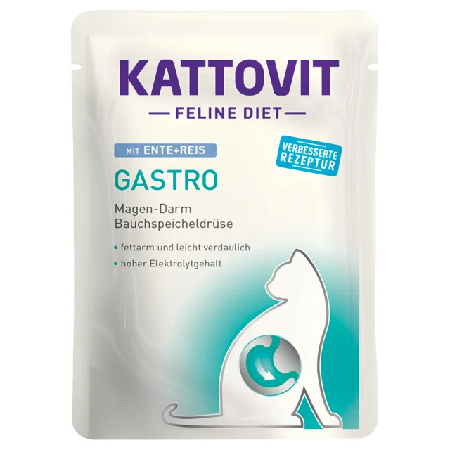 Kattovit Feline Gastro Pouch 85 g - 24 x 85 g losos a rýže
