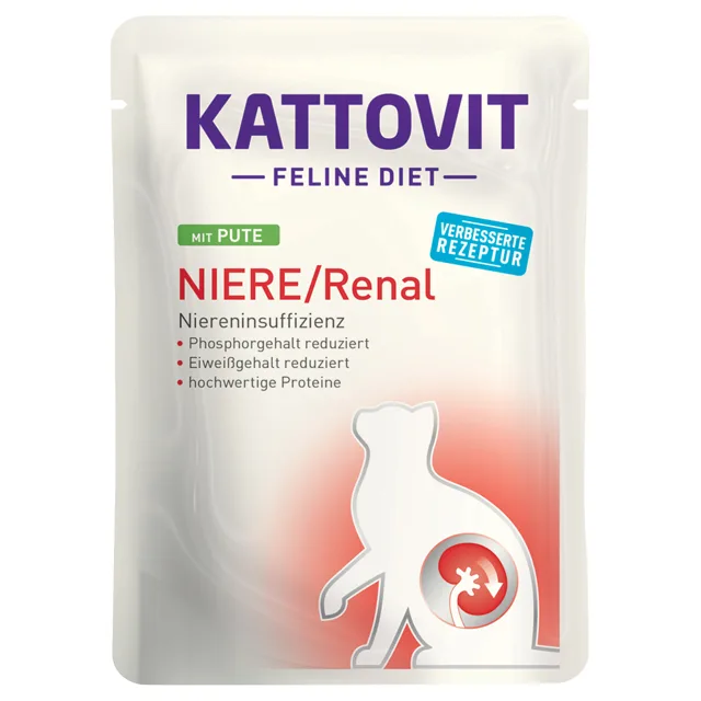 Kattovit Niere/Renal (renální insuficience) Pouch 24 x 85 g  - krůtí