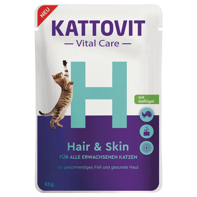 Kattovit Vital Care Hair & Skin Pouches Poultry - 12 x 85 g