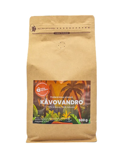 Káva na cesty Kávovandro 500 g Zrnková káva