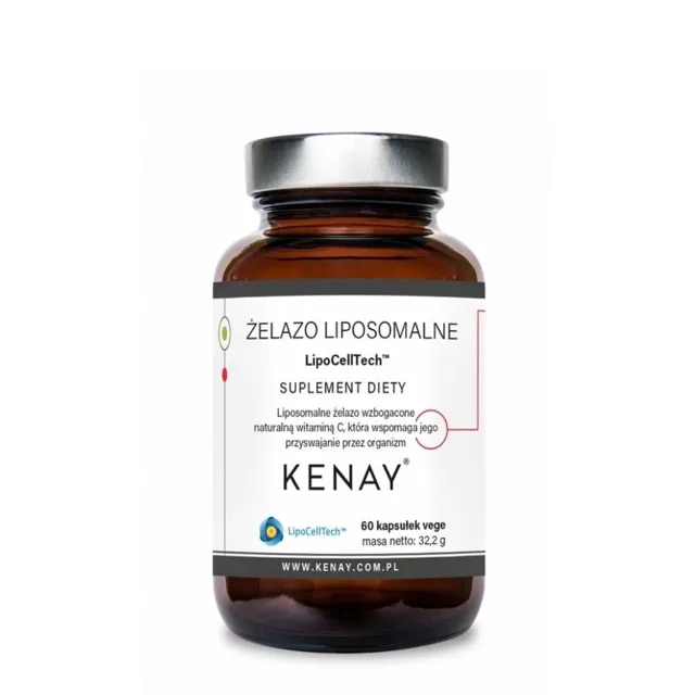 Kenay Liposomální železo LipoCellTech s vitaminem C 60 kapslí