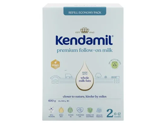 Kendamil Premium 2 HMO+ pokračovací mléčná kojenecká výživa v prášku 600 g