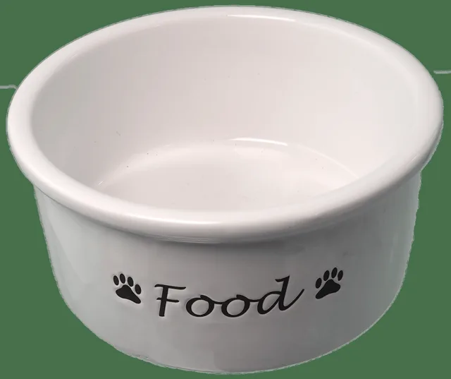 Keramická miska Dog Fantasy bílá FOOD 600ml