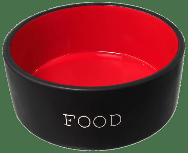 Keramická miska Dog Fantasy černo-červená FOOD 400ml