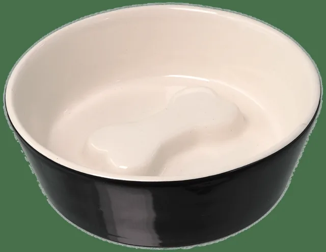 Keramická miska Dog Fantasy kost 200ml černo-bílá