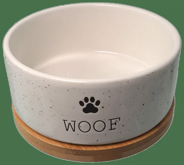 Keramická miska Dog Fantasy s podtáckem bílá 850ml