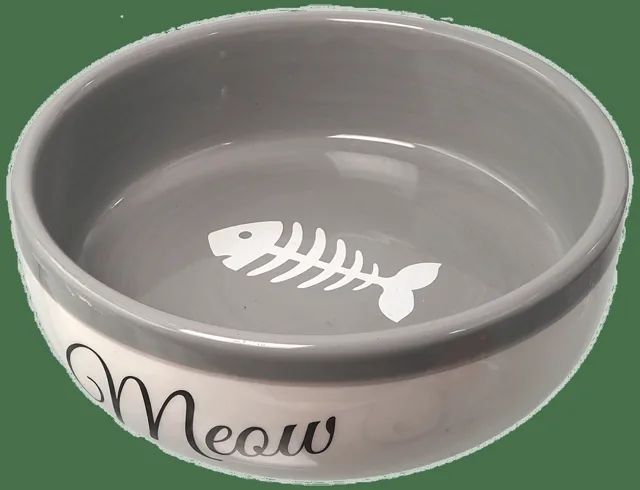 Keramická miska Magic Cat Meow 170ml bílo-šedá