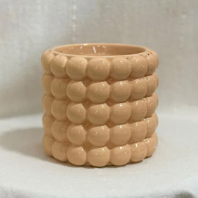 Keramický květináč Bubble peach 10 cm