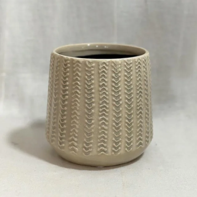 Keramický květináč Crochet cream 10 cm
