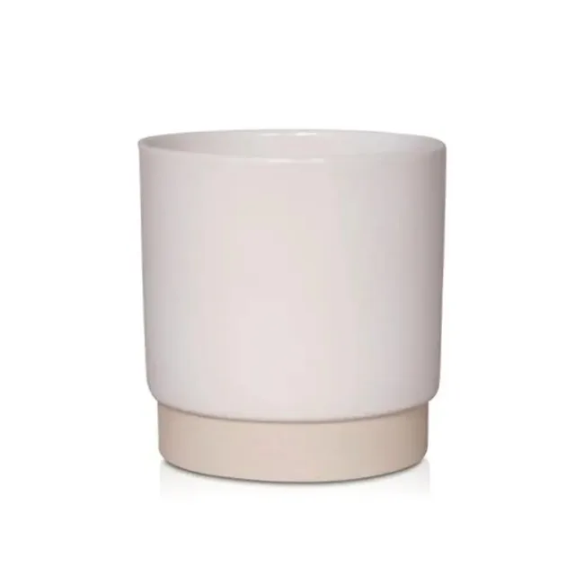 Keramický květináč Duo bílý 6 cm