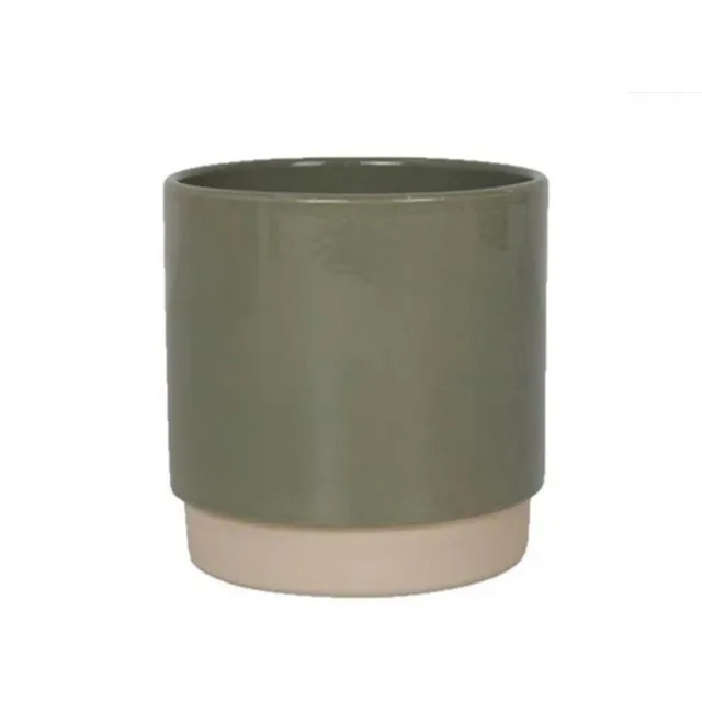 Keramický květináč Duo světle zelený 13 cm