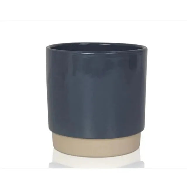 Keramický květináč Duo tmavě modrý 16 cm