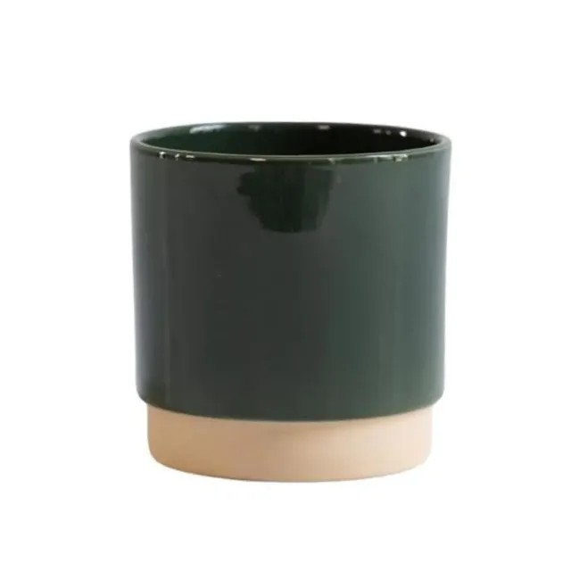 Keramický květináč Duo tmavě zelený 8 cm