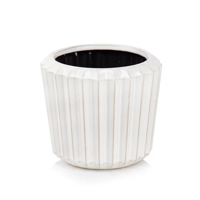 Keramický květináč Pleat bílý 13 cm