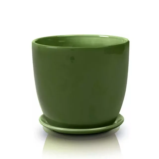 Keramický květináč s podmiskou Green 15 cm