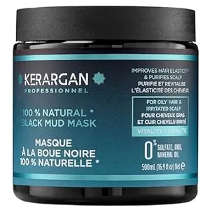 Kerargan - Revitalizační maska na vlasy ​​s černým bahnem z Mrtvého moře - 500ml