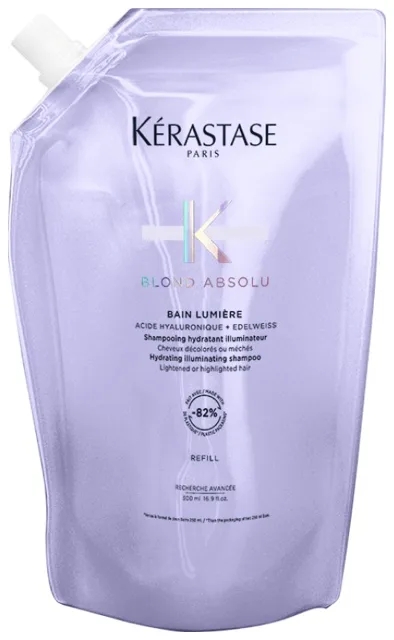 Kérastase Náhradní náplň do hydratačního a rozjasňujícího šamponu pro zesvětlené a melírované vlasy Blond Absolu Bain Lumiére (Hydrating Illuminating Shampoo Refill) 500 ml