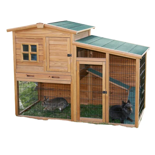 Kerbl Pet bouda pro malá zvířata Fortuna s výběhem - D 220 x Š 115 x V 75 cm (2 balíky*)