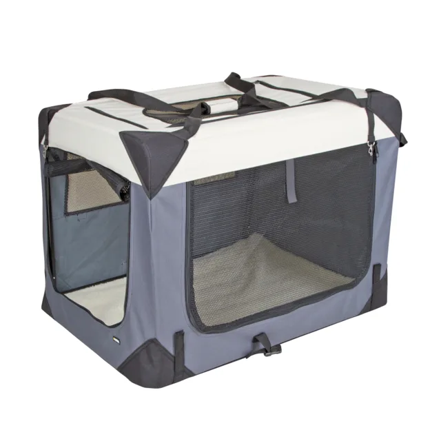 Kerbl Pet přepravní box Journey, šedý/béžový - D 81 x Š 58 x V 58 cm