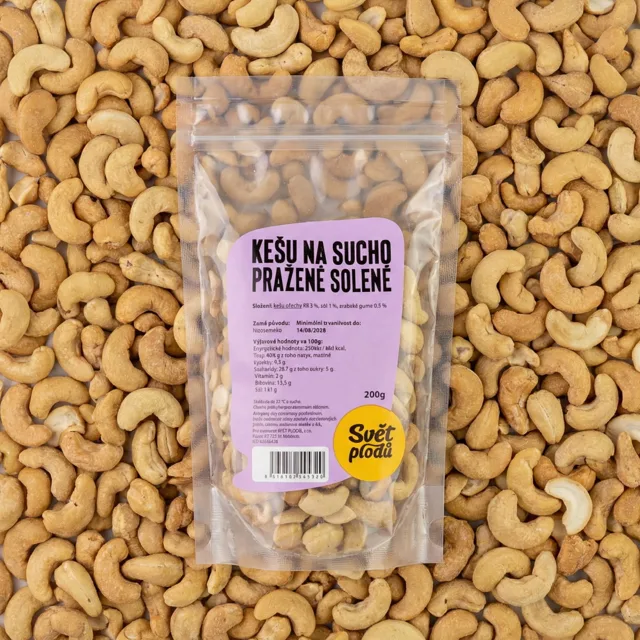 Kešu na sucho pražené solené váha 1kg