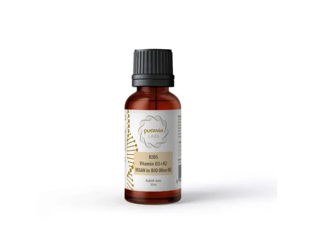 KIDS Vitamín D3 + K2 v bio olivovém oleji VEGAN, 30 ml