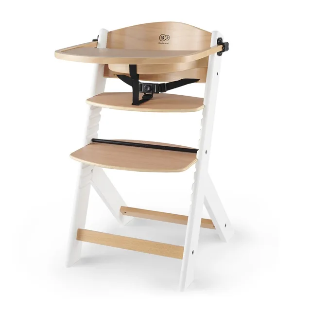 Kinderkraft Židlička jídelní Enock White wooden, Premium