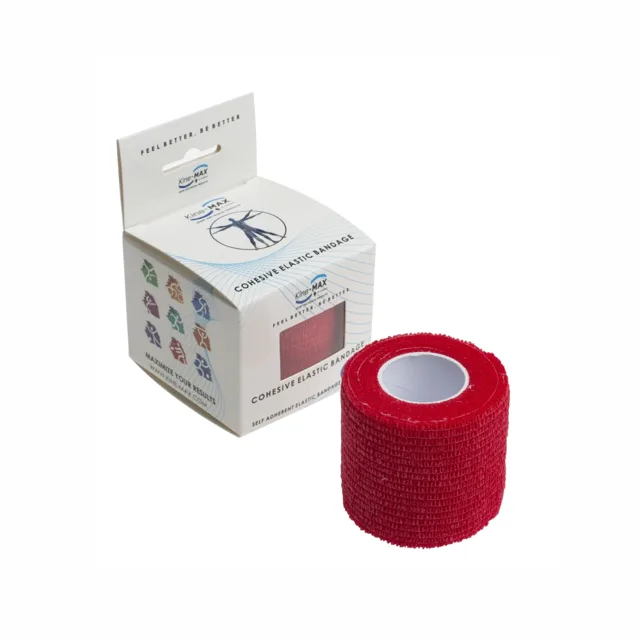 KineMAX Cohesive 5 cm x 4,5 m elastické samofixační obinadlo 1 ks červené