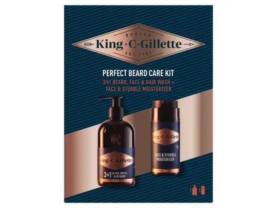 King C. Gillette Men's Perfect dárková sada Beard Care Kit pro vousy a strniště