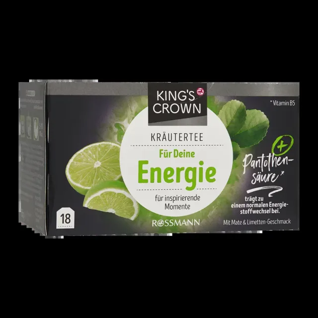 King's Crown Bylinný čaj pro energii s mátou a limetkovou příchutí 32 g