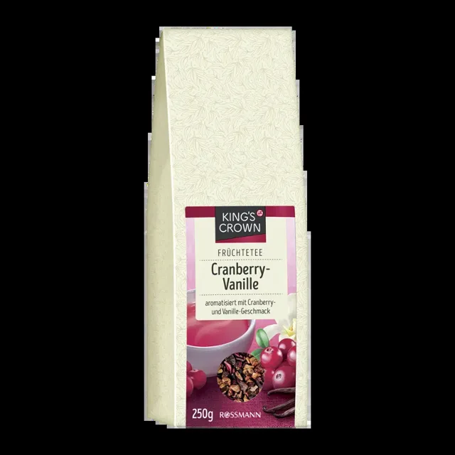 King's Crown Sypaný ovocný čaj brusinka a vanilka 250 g