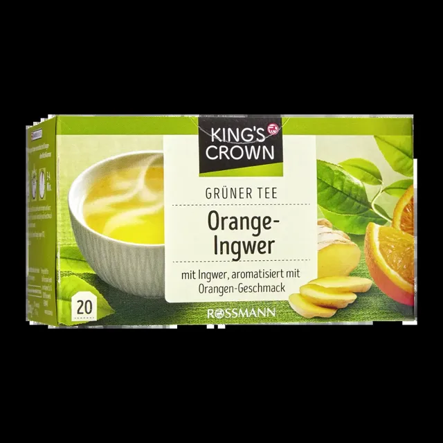 King's Crown Zelený čaj se zázvorem a pomerančem  35 g