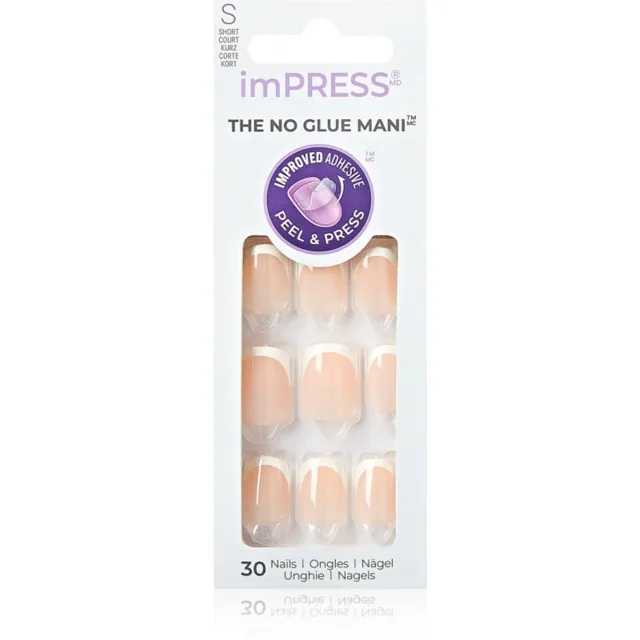 KISS imPRESS The No Glue Mani umělé nehty samolepicí Model 30 ks