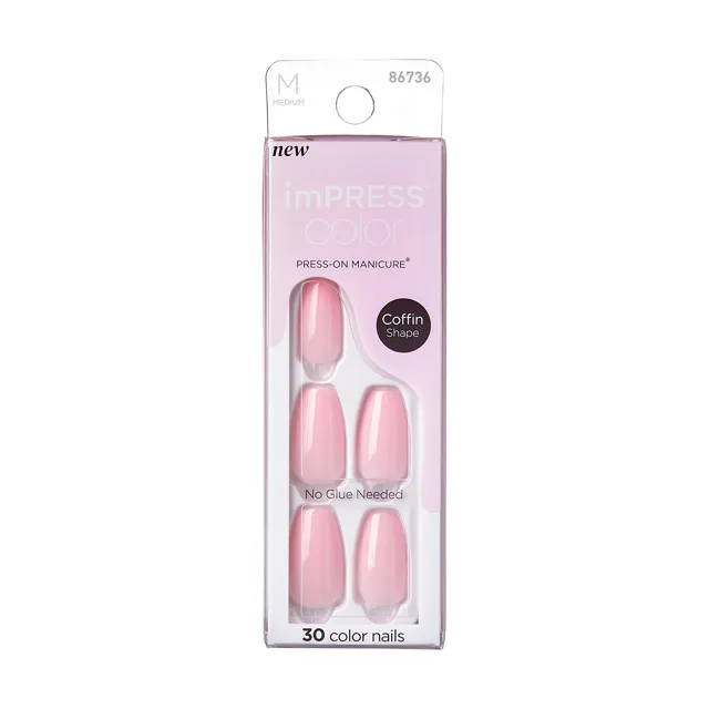 KISS Samolepicí nehty imPRESS Color MC Pink Dream 30 ks