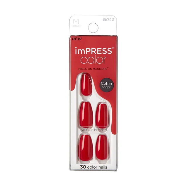 KISS Samolepicí nehty imPRESS Color MC Reddy or Not 30 ks