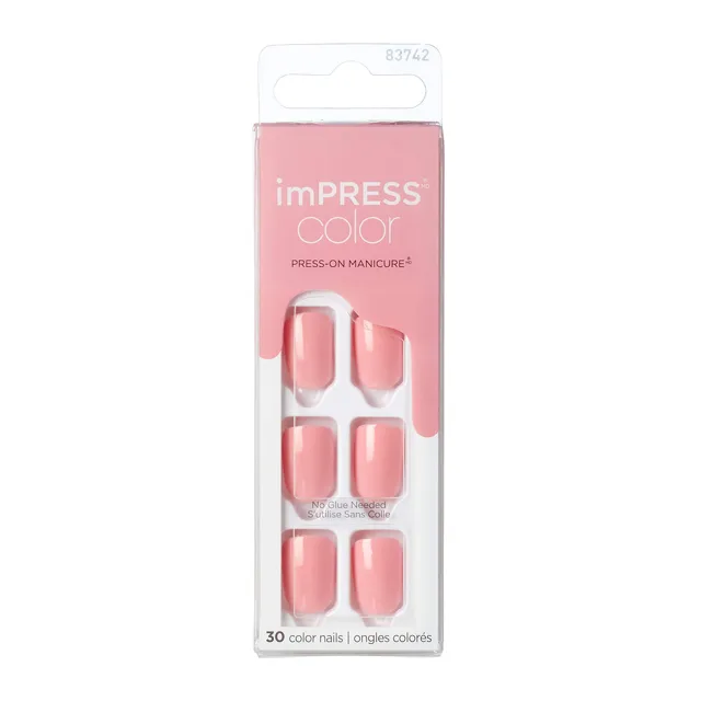 KISS Samolepicí nehty imPRESS Color Pretty Pink 30 ks