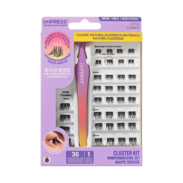KISS Trsové řasy imPRESS Press on Falsies Kit 01